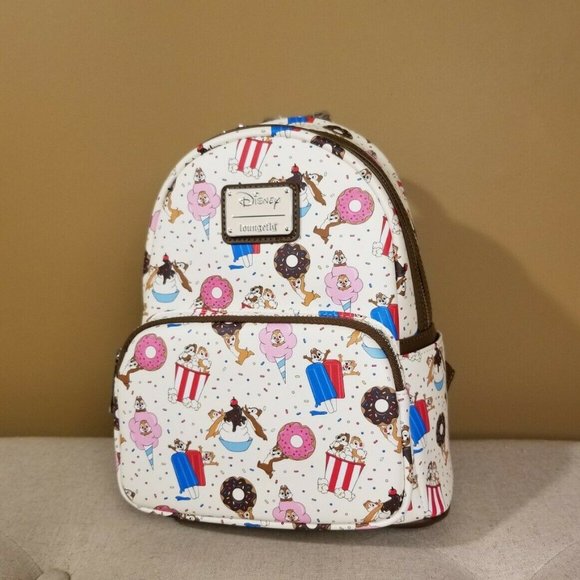 Loungefly Disney Chip And Dale Sweet Treats Desserts Mini Backpack NEW main image 8